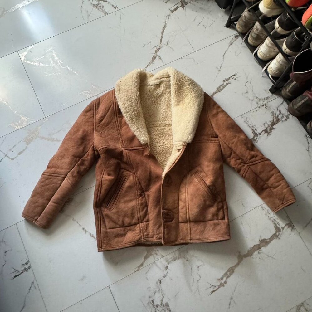 Vintage Suede Sherpa Coat - Warm & Comfortable